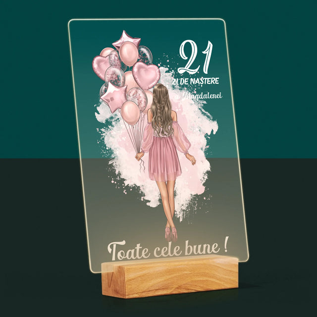 Creator De Personaj: Ziua De Naștere Baloane - Imprimare Pe Sticlă Acrilică (Verticală)