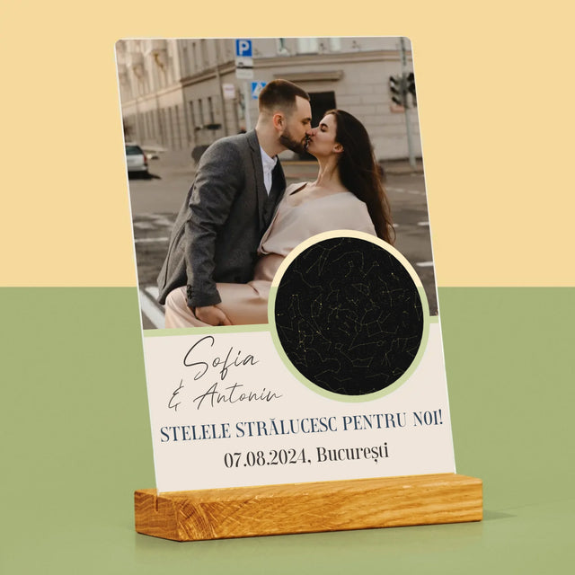 Harta Stelelor: Stelele Strălucesc Pentru Noi - Imprimare Pe Sticlă Acrilică (Verticală)