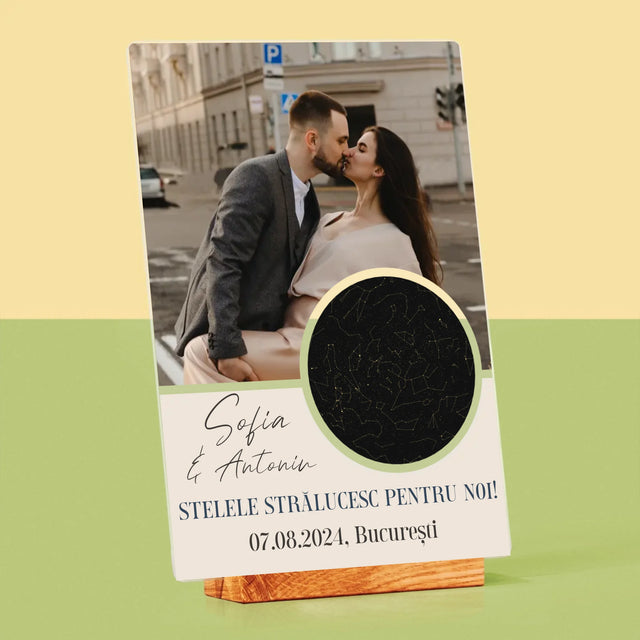 Harta Stelelor: Stelele Strălucesc Pentru Noi - Imprimare Pe Sticlă Acrilică (Verticală)