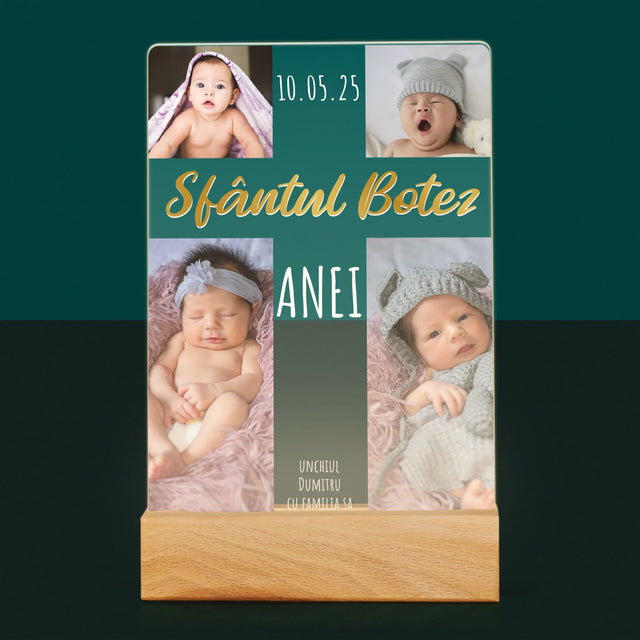 Colaj De Fotografii: Botez Sfânta Cruce - Imprimare Pe Sticlă Acrilică (Verticală)