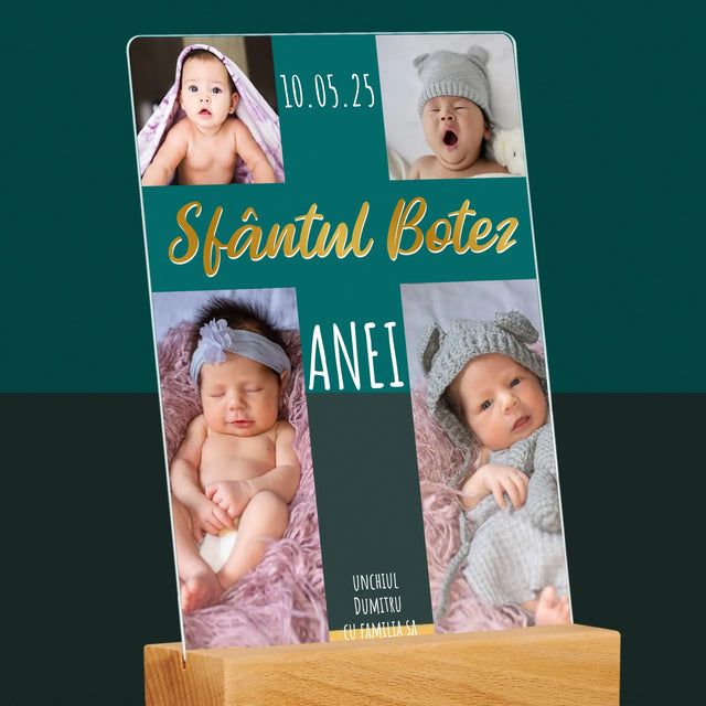 Colaj De Fotografii: Botez Sfânta Cruce - Imprimare Pe Sticlă Acrilică (Verticală)