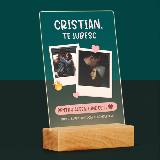 Colaj De Fotografii: Te Iubesc Pentru Aceea, Cine Ești - Imprimare Pe Sticlă Acrilică (Verticală)