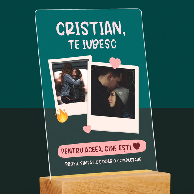 Colaj De Fotografii: Te Iubesc Pentru Aceea, Cine Ești - Imprimare Pe Sticlă Acrilică (Verticală)