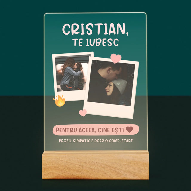 Colaj De Fotografii: Te Iubesc Pentru Aceea, Cine Ești - Imprimare Pe Sticlă Acrilică (Verticală)