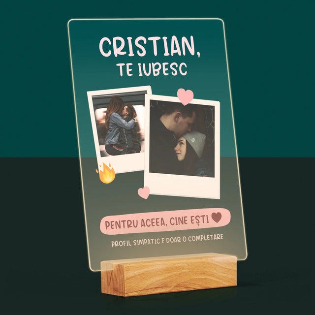 Colaj De Fotografii: Te Iubesc Pentru Aceea, Cine Ești - Imprimare Pe Sticlă Acrilică (Verticală)