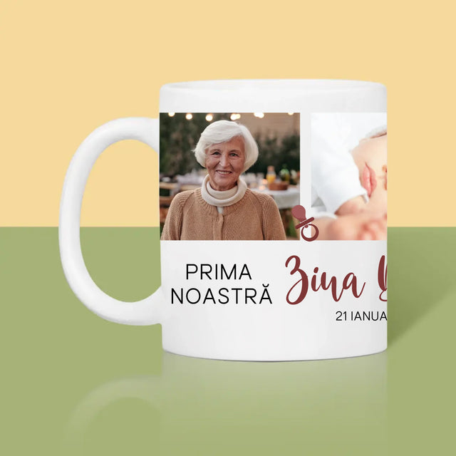 Colaj De Fotografii: Prima Zi A Bunicii - Cană
