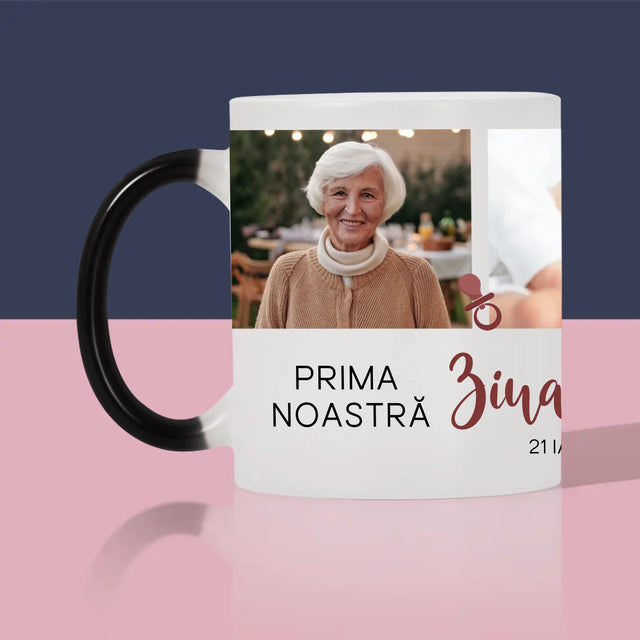 Colaj De Fotografii: Prima Zi A Bunicii - Cană