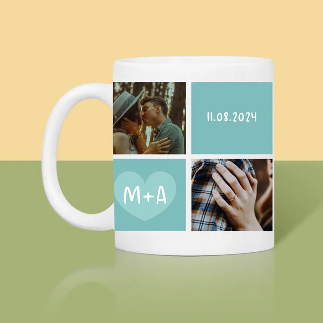 Colaj De Fotografii: Te Iubesc Inițiale - Cană