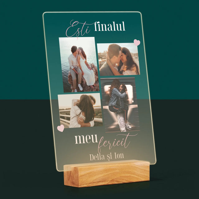Colaj De Fotografii: Ești Finalul Meu Fericit - Imprimare Pe Sticlă Acrilică (Verticală)