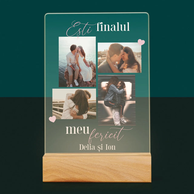 Colaj De Fotografii: Ești Finalul Meu Fericit - Imprimare Pe Sticlă Acrilică (Verticală)
