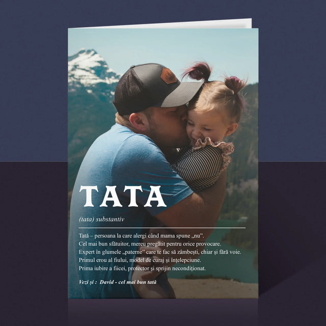 Fotografie Si Semnătură: Definiția Tată - Card Cu Felicitări