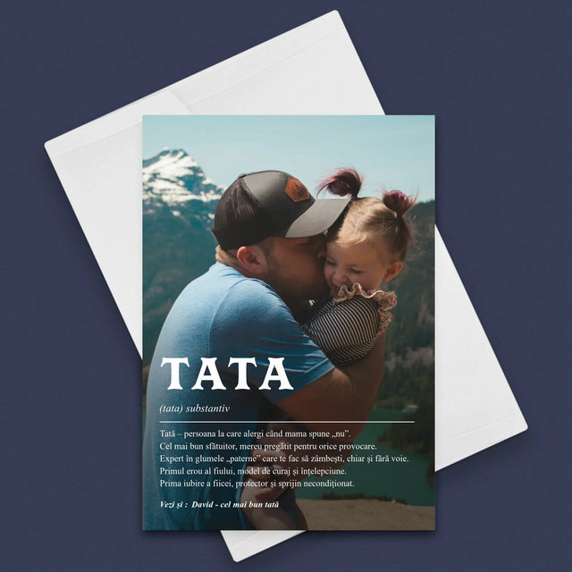 Fotografie Si Semnătură: Definiția Tată - Card Cu Felicitări