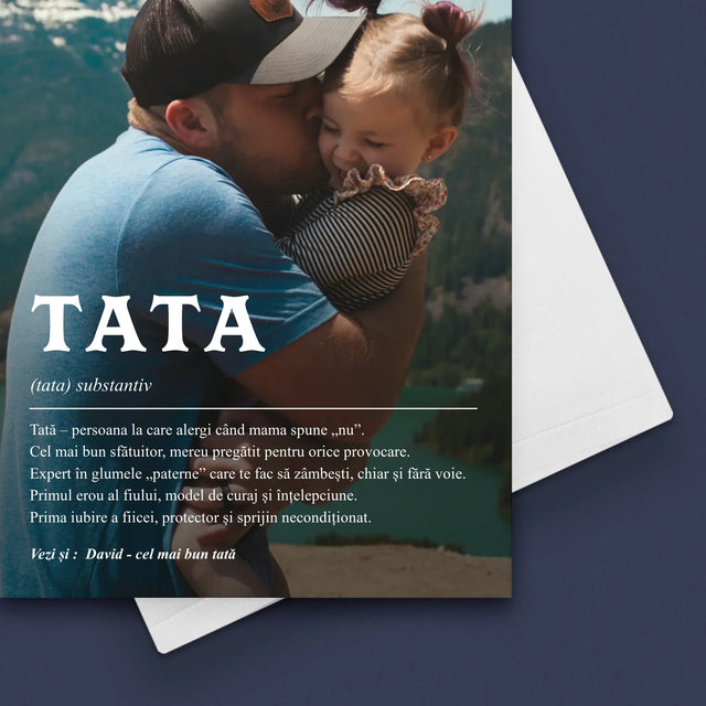 Fotografie Si Semnătură: Definiția Tată - Card Cu Felicitări