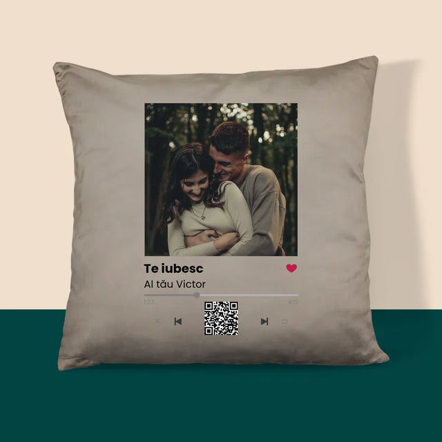 Fotografie Si Semnătură: Spotify Cu Cod Qr - Pernă (Cu Fotografie)