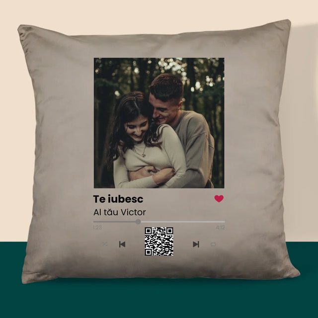 Fotografie Si Semnătură: Spotify Cu Cod Qr - Pernă (Cu Fotografie)