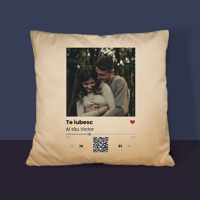 Fotografie Si Semnătură: Spotify Cu Cod Qr - Pernă (Cu Fotografie)
