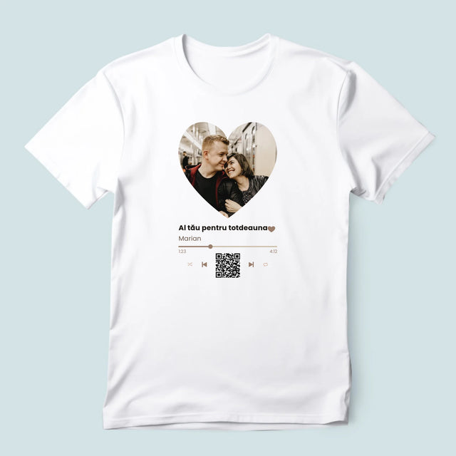 Fotografie Si Semnătură: Cântecul Nostru Inimă Cod Qr - Tricou Pentru Bărbați