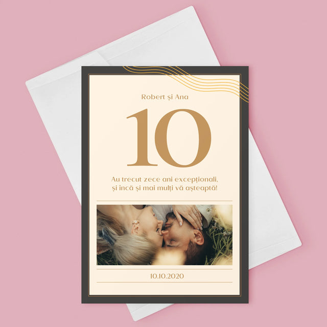 Fotografie Si Semnătură: A 10-A Aniversare - Card Cu Felicitări