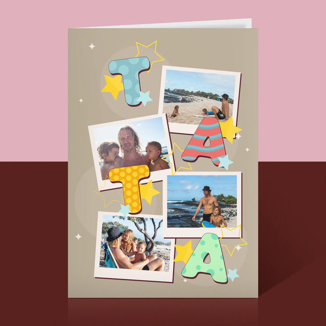 Colaj De Fotografii: Litere Tată - Card Cu Felicitări