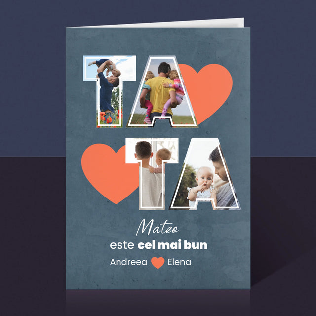 Colaj De Fotografii: Tata Este Cel Mai Bun - Card Cu Felicitări