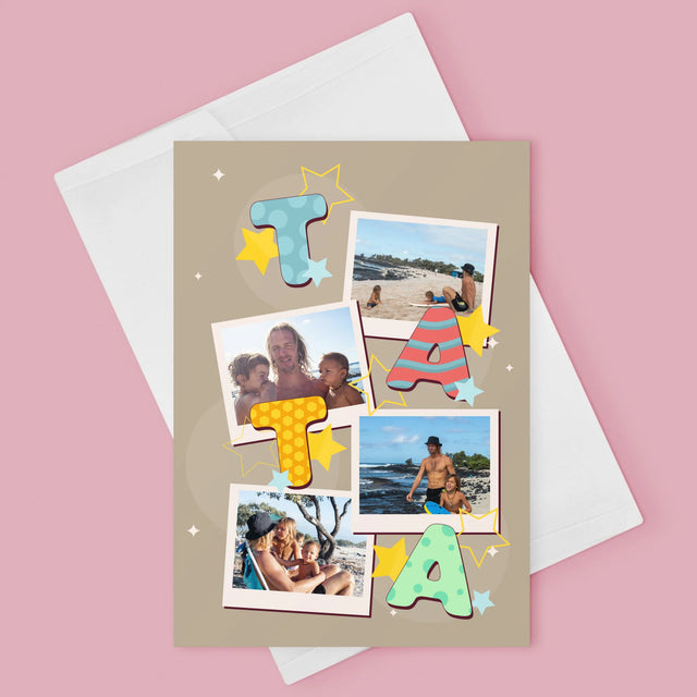 Colaj De Fotografii: Litere Tată - Card Cu Felicitări