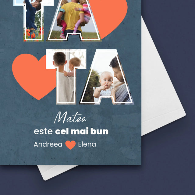 Colaj De Fotografii: Tata Este Cel Mai Bun - Card Cu Felicitări