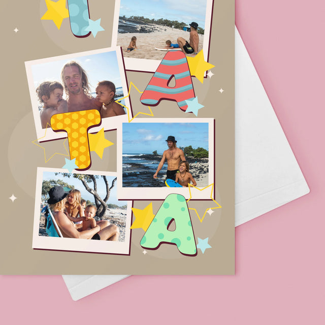 Colaj De Fotografii: Litere Tată - Card Cu Felicitări