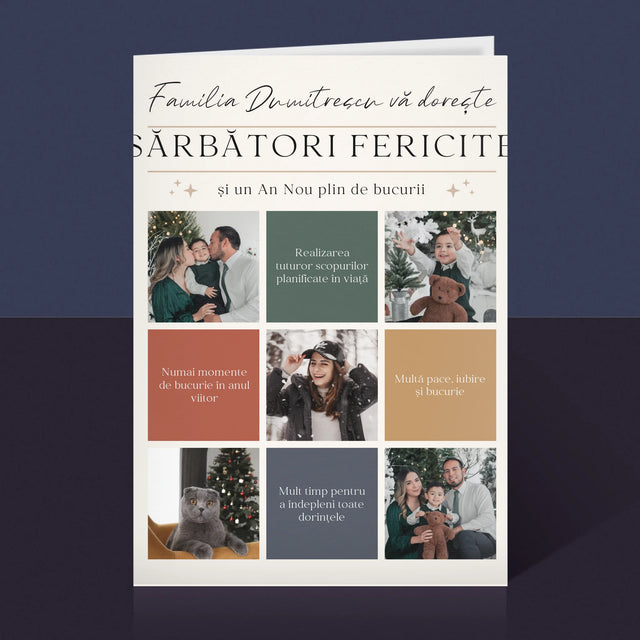 Colaj De Fotografii: Sărbători Fericite Urări - Card Cu Felicitări