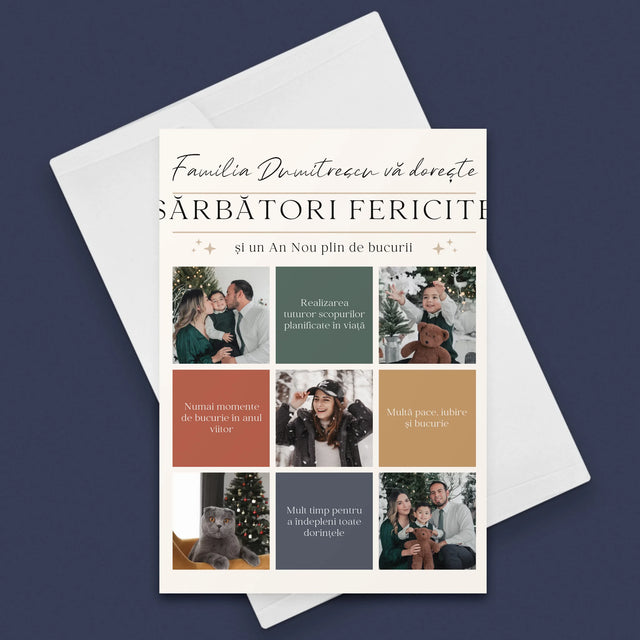 Colaj De Fotografii: Sărbători Fericite Urări - Card Cu Felicitări