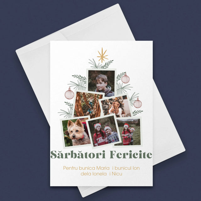 Colaj De Fotografii: Brad - Card Cu Felicitări