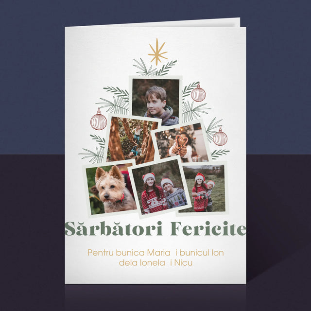 Colaj De Fotografii: Brad - Card Cu Felicitări