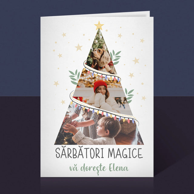 Colaj De Fotografii: Sărbători Magice Brad - Card Cu Felicitări