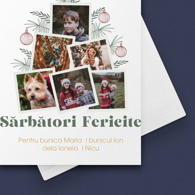 Colaj De Fotografii: Brad - Card Cu Felicitări