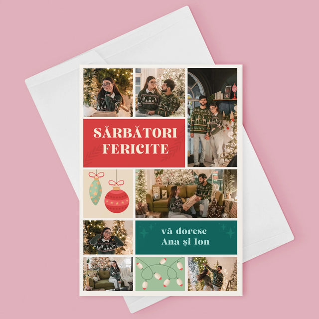Colaj De Fotografii: Fotografii De Sărbători - Card Cu Felicitări