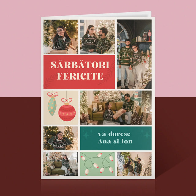 Colaj De Fotografii: Fotografii De Sărbători - Card Cu Felicitări