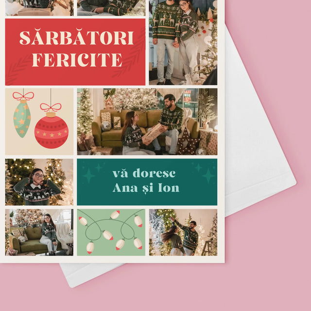 Colaj De Fotografii: Fotografii De Sărbători - Card Cu Felicitări