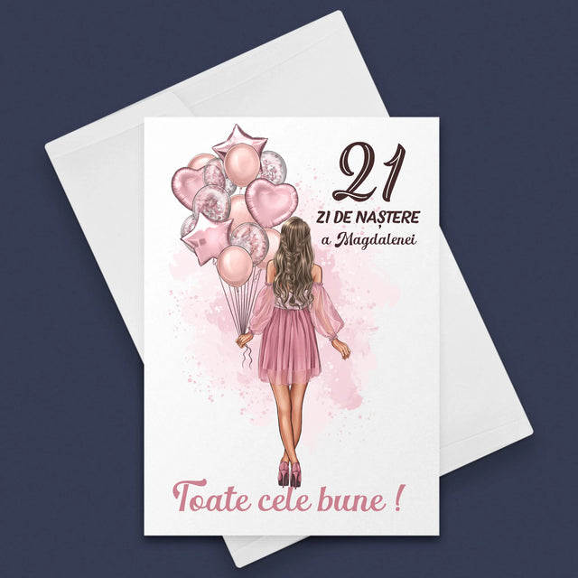 Creator De Personaj: Ziua De Naștere Baloane - Card Cu Felicitări