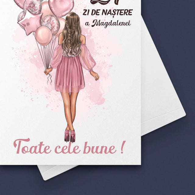 Creator De Personaj: Ziua De Naștere Baloane - Card Cu Felicitări