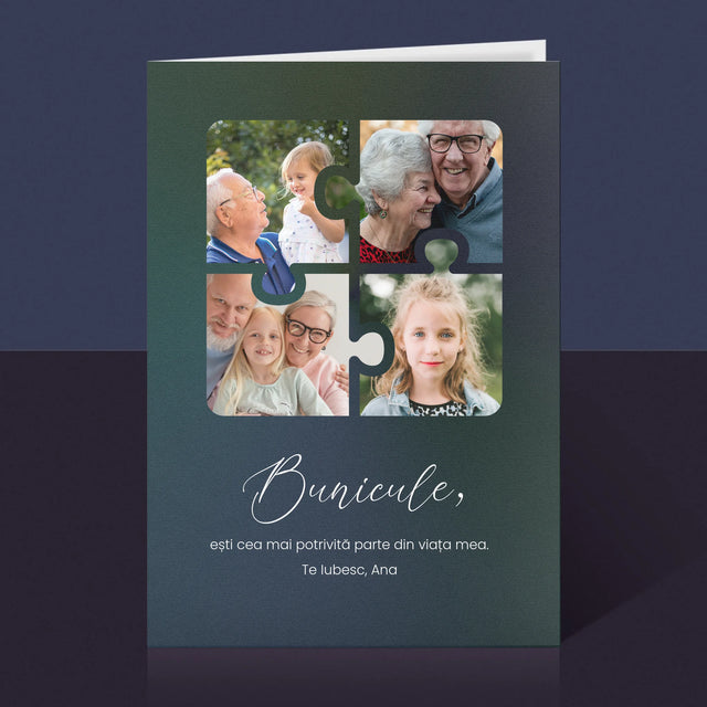 Colaj De Fotografii: Puzzle Fotografii Pentru Bunic - Card Cu Felicitări