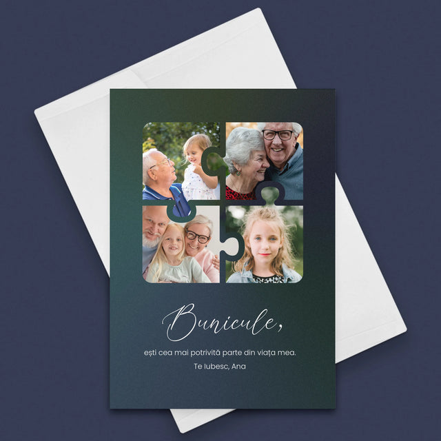 Colaj De Fotografii: Puzzle Fotografii Pentru Bunic - Card Cu Felicitări
