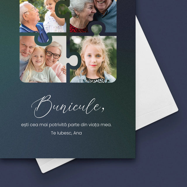 Colaj De Fotografii: Puzzle Fotografii Pentru Bunic - Card Cu Felicitări