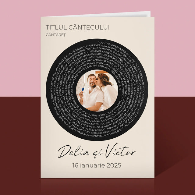 Fotografie Si Semnătură: Textul Cântecului Cu Fotografia Ta - Card Cu Felicitări