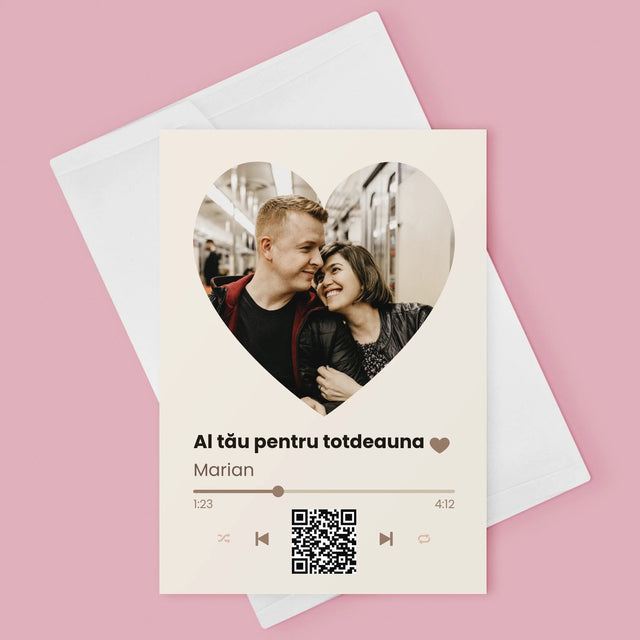 Fotografie Si Semnătură: Cântecul Nostru Inimă Cod Qr - Card Cu Felicitări