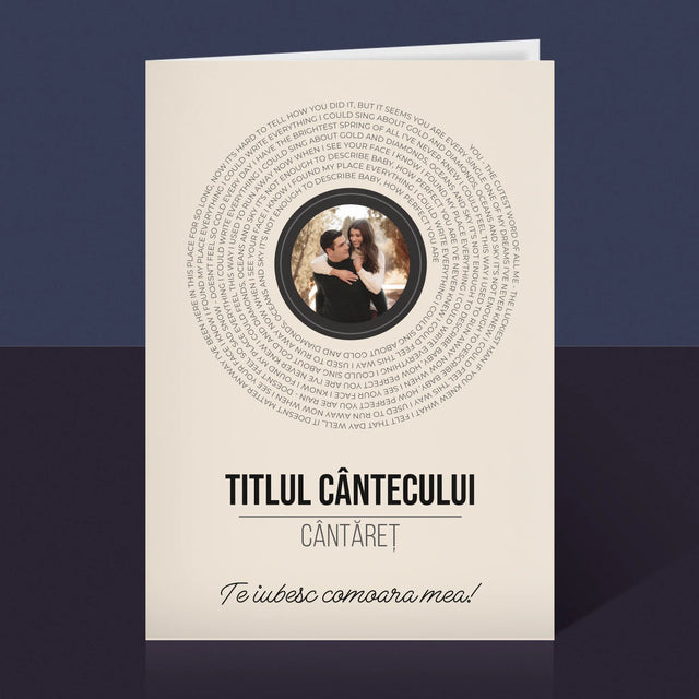 Fotografie Si Semnătură: Textul Cântecului Pe Disc - Card Cu Felicitări