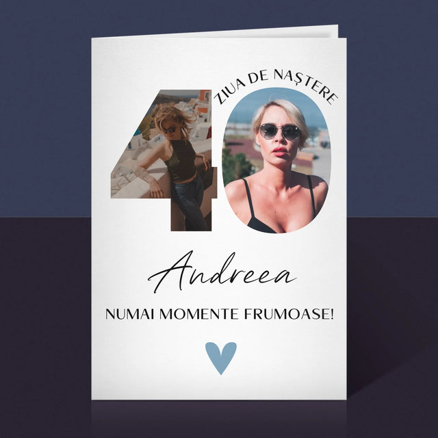 Cuvânt Din Fotografii: A 40 Zi De Naștere Momente Frumoase - Card Cu Felicitări