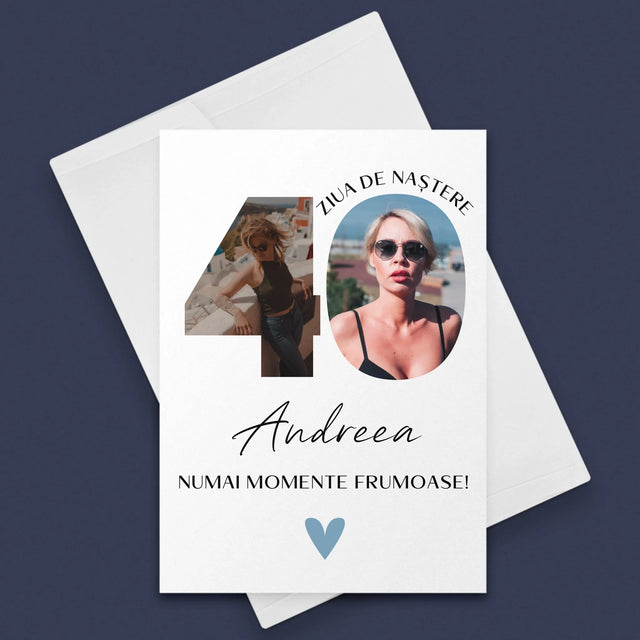 Cuvânt Din Fotografii: A 40 Zi De Naștere Momente Frumoase - Card Cu Felicitări