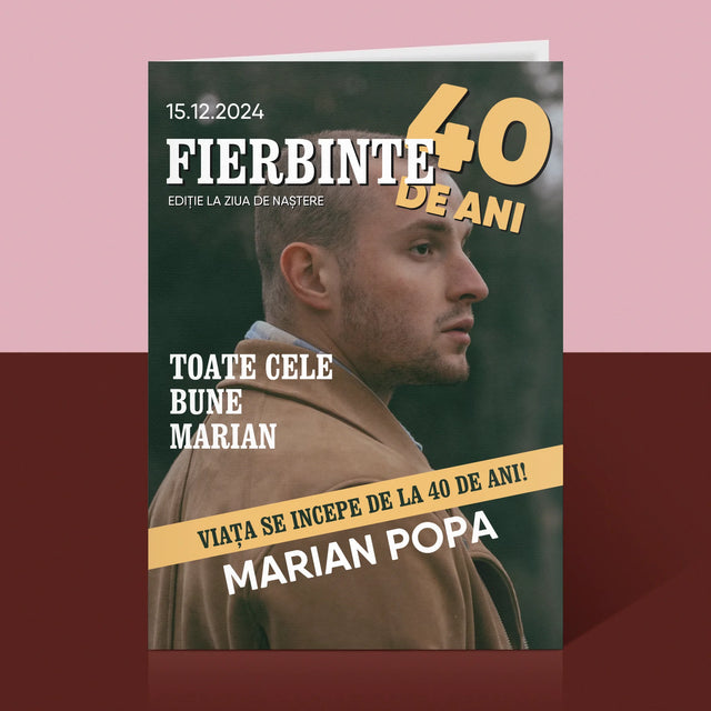 Copertă Derevistă: Fierbinte La 40 De Ani - Card Cu Felicitări