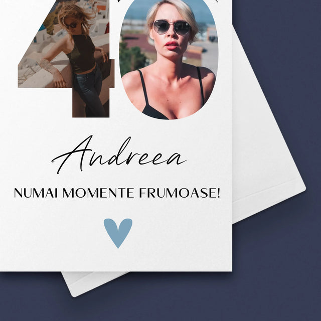Cuvânt Din Fotografii: A 40 Zi De Naștere Momente Frumoase - Card Cu Felicitări