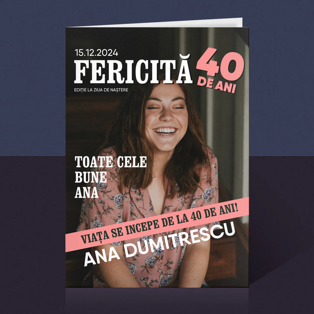Copertă Derevistă: Fericită La 40 De Ani - Card Cu Felicitări