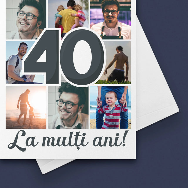Colaj De Fotografii: 40 De Ani - Card Cu Felicitări